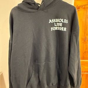 Black Hoodie with White Text